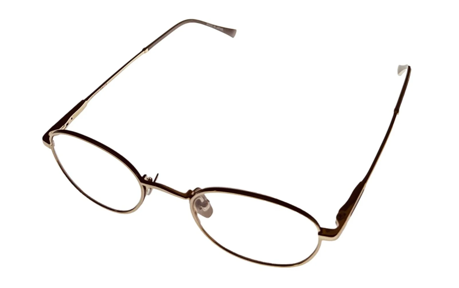 John Varvatos Mens Eyeglass Gold Oval Titanium Metal V185 46mm