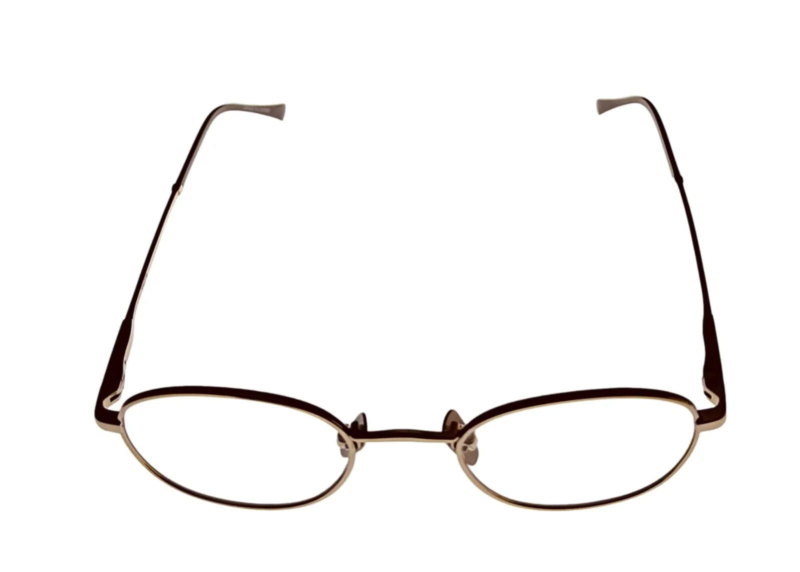 John Varvatos Mens Eyeglass Gold Oval Titanium Metal V185 46mm 2