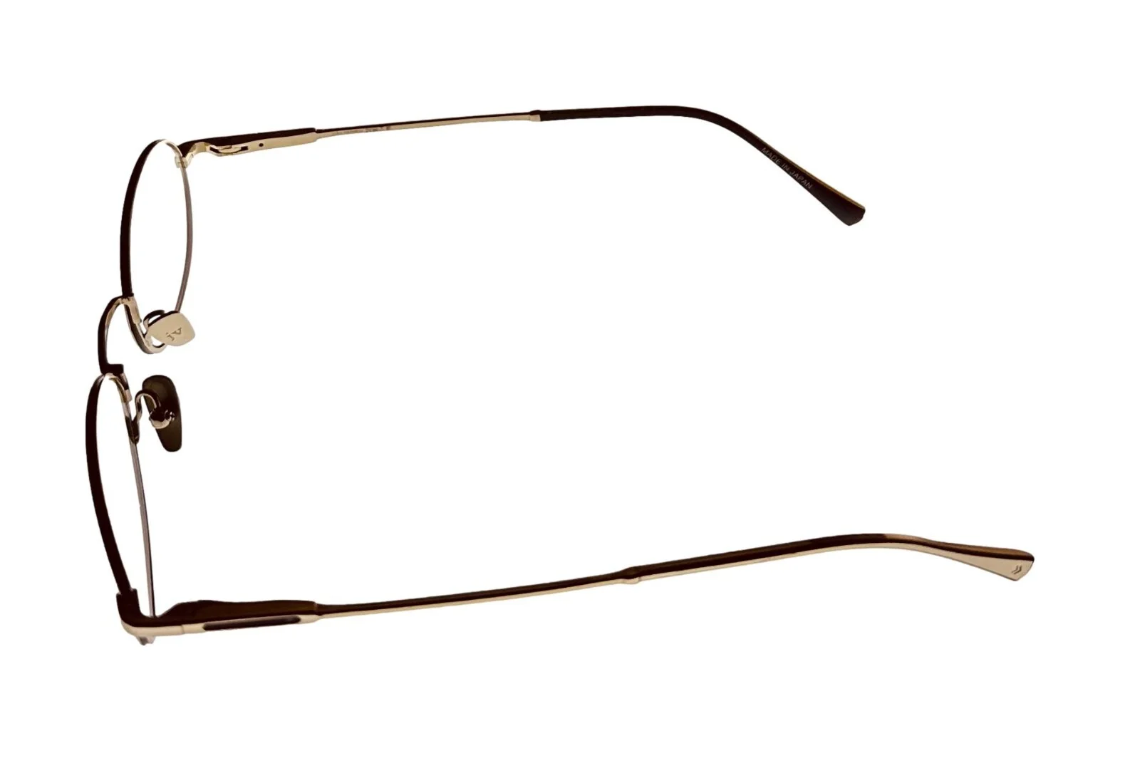 John Varvatos Mens Eyeglass Gold Oval Titanium Metal V185 46mm 3
