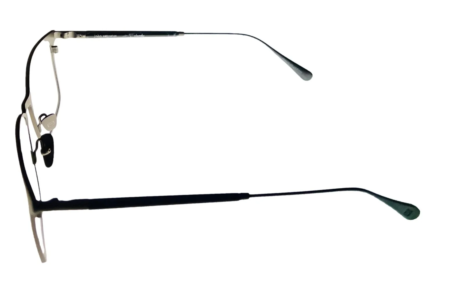 John Varvatos Mens Rectangle Titanium Metal Eyewear Frame V179 Matte Gun 56mm 3