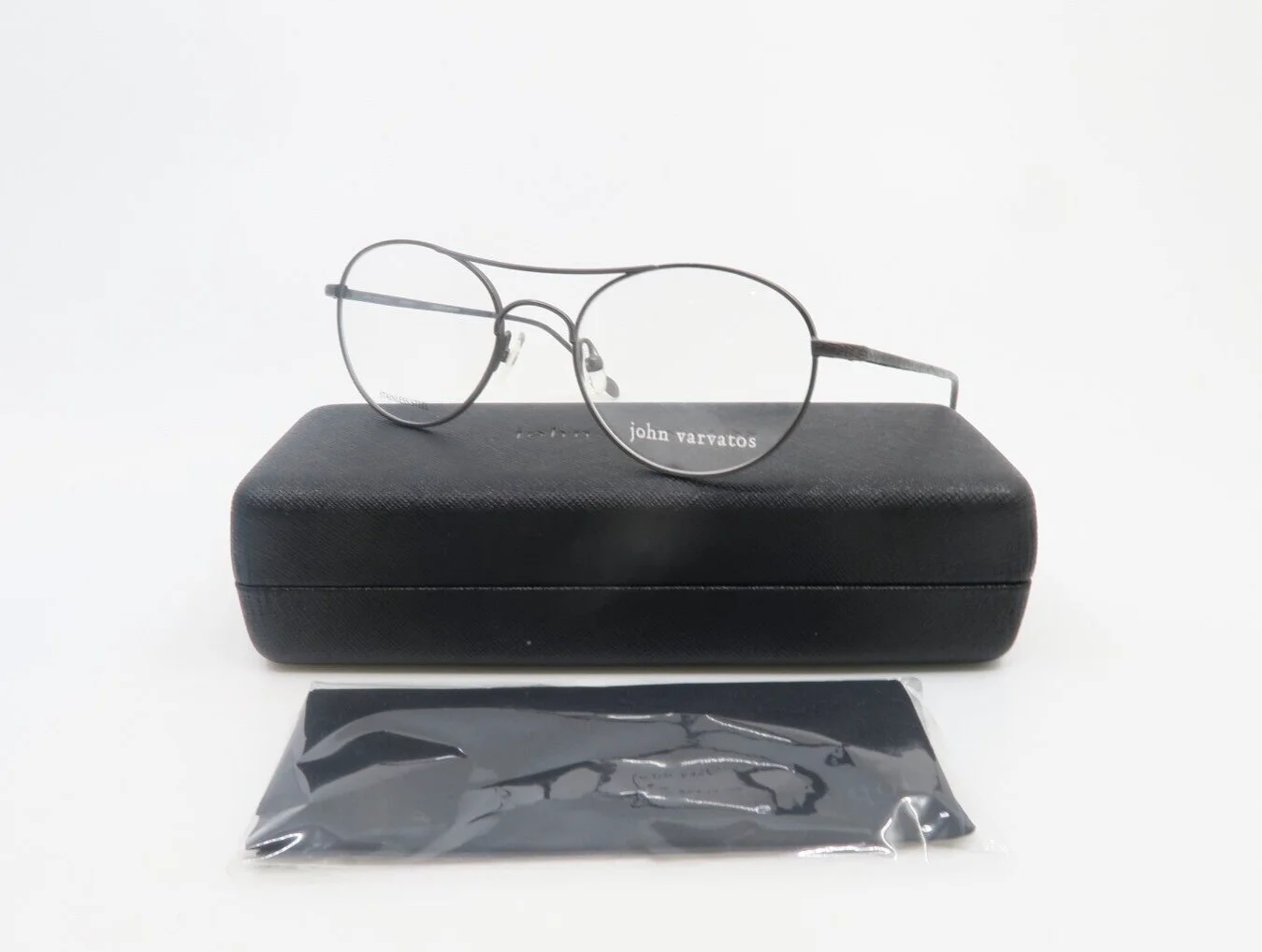 John Varvatos V158 51mm Gunmetal Stainless Steel-Double Bridge-New Eyeglasses.