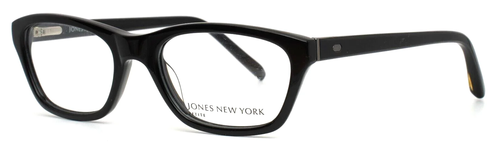 JONES NEW YORK J221 Petite Black Womens Semi Cat Eye Eyeglasses 48-17-135 B:31