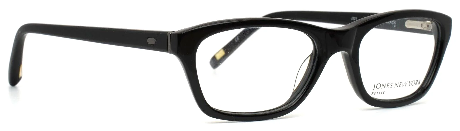 JONES NEW YORK J221 Petite Black Womens Semi Cat Eye Eyeglasses 48-17-135 B:31 3