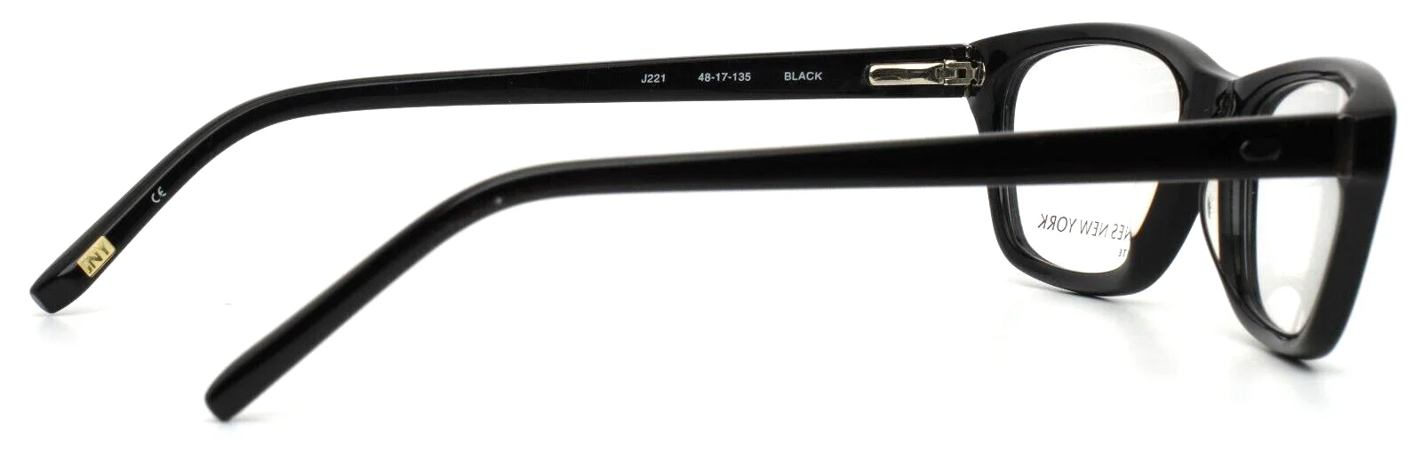 JONES NEW YORK J221 Petite Black Womens Semi Cat Eye Eyeglasses 48-17-135 B:31 4