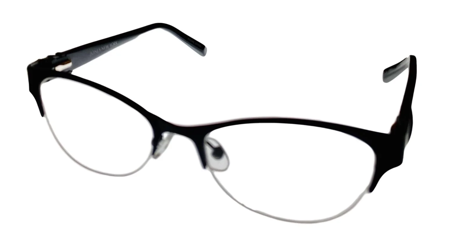 Jones New York Mens Ophthalmic Rimless Tear Drop Eyewear Frame, J139 Black. 49mm