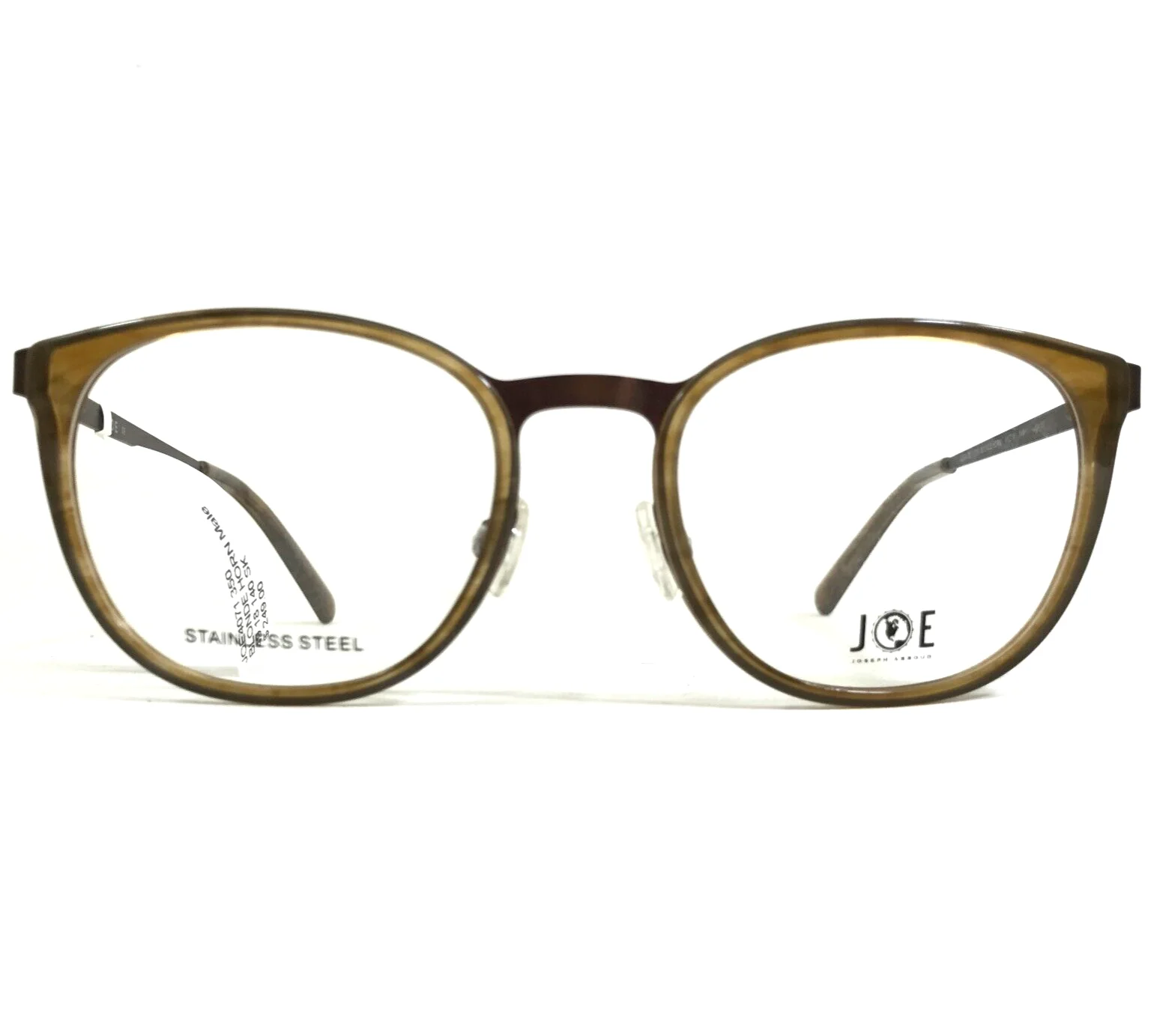 Joseph Abboud Eyeglasses Frames JOE4071 726 Clear Brown Round Horn 49-18-140