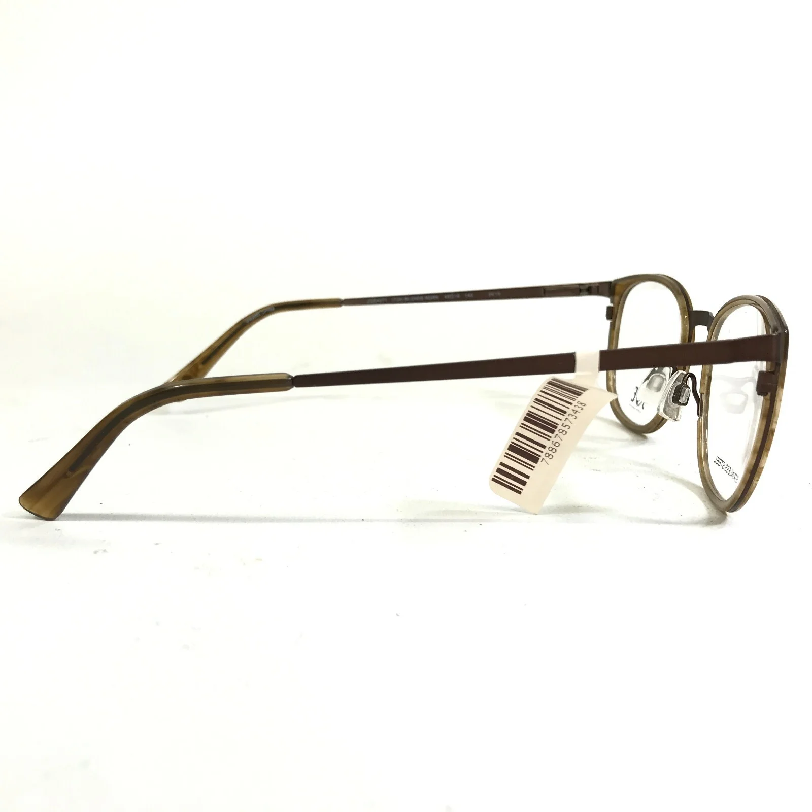 Joseph Abboud Eyeglasses Frames JOE4071 726 Clear Brown Round Horn 49-18-140 3