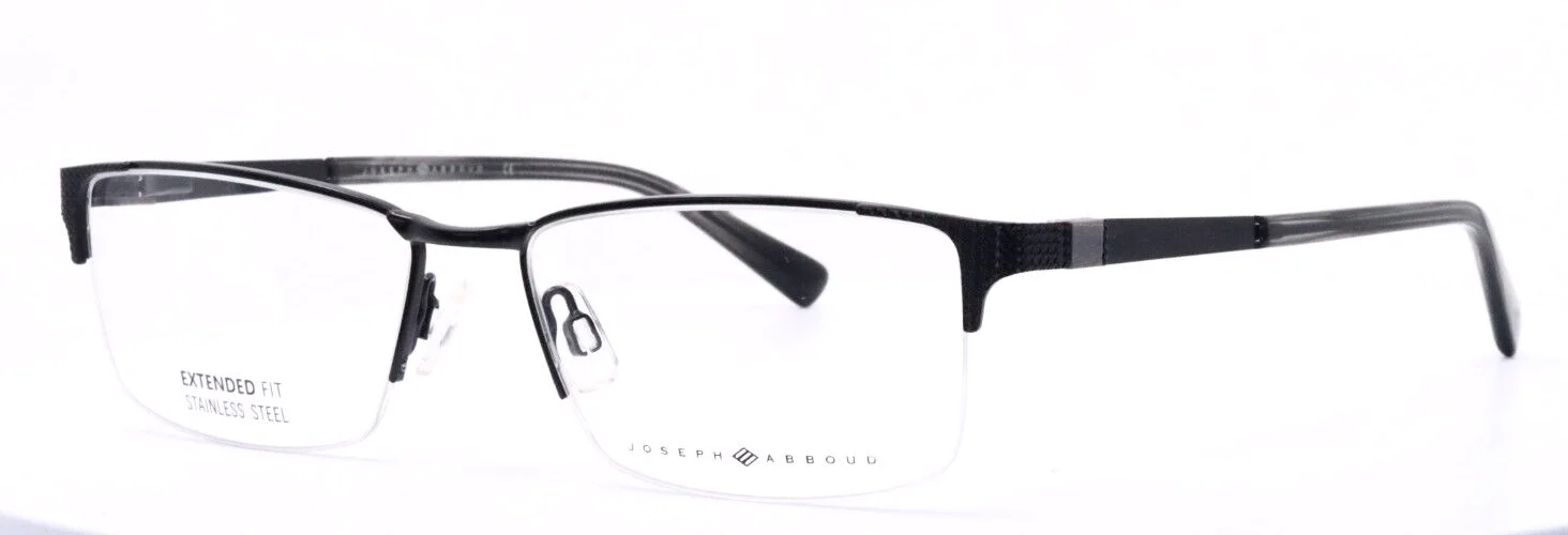 JOSEPH ABBOUD JA4086 001 Black Mens Rectangle Half Rim Eyeglasses 56-17-145 B:33