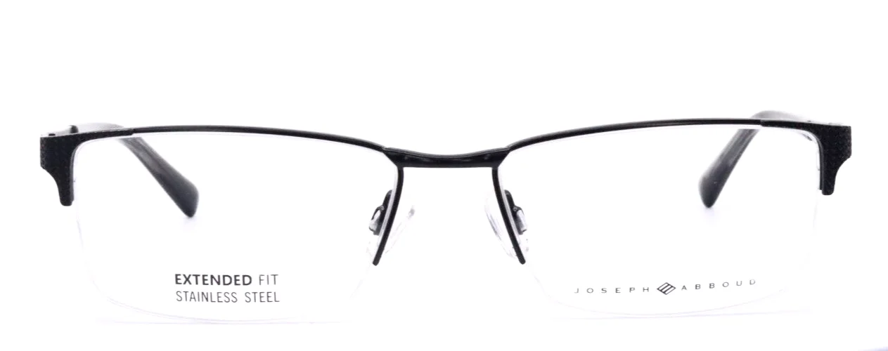 JOSEPH ABBOUD JA4086 001 Black Mens Rectangle Half Rim Eyeglasses 56-17-145 B:33 2