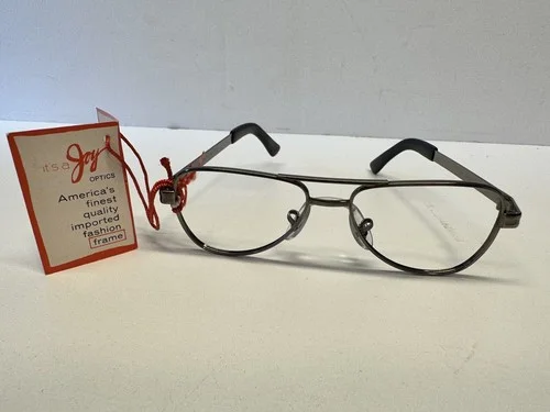 JOY OPTICS CHROME FRAME EYEGLASSES DELTA STYLE JAPAN WITH TAG