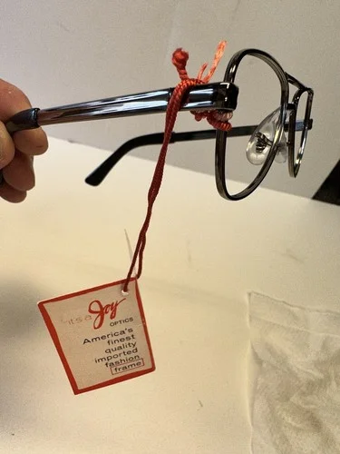 JOY OPTICS CHROME FRAME EYEGLASSES DELTA STYLE JAPAN WITH TAG 2