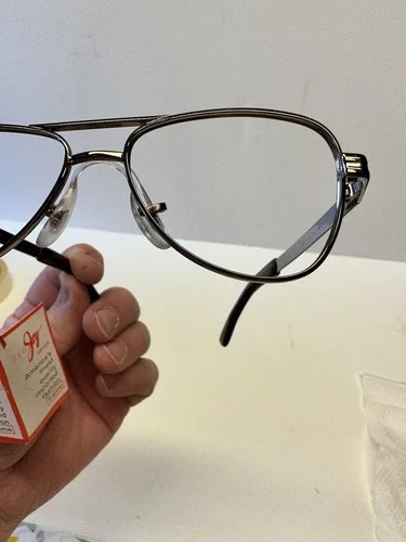 JOY OPTICS CHROME FRAME EYEGLASSES DELTA STYLE JAPAN WITH TAG 3