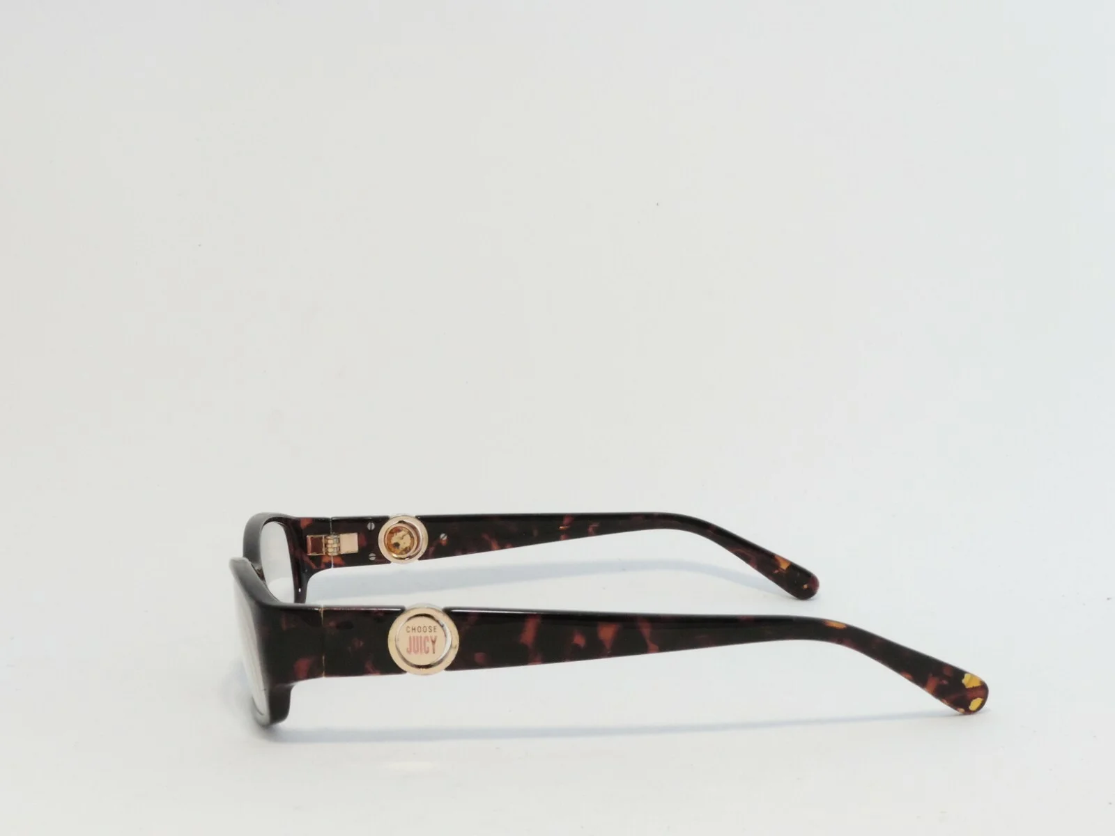 JUICY COUTURE ACETATE EYEGLASS FRAMES CHANGEABLE LOGO DETAIL TEMPLE HAVANA 4