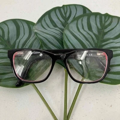 Juicy Couture Black Hot Pink Round Plastic Lightweight JU939 Glasses Frames
