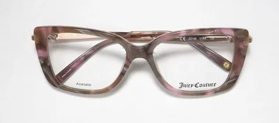 JUICY COUTURE JU 156 01R4 OVERSIZED TORTOISE BLUSH ACETATE LOGO FRAME EYEGLASSES 2
