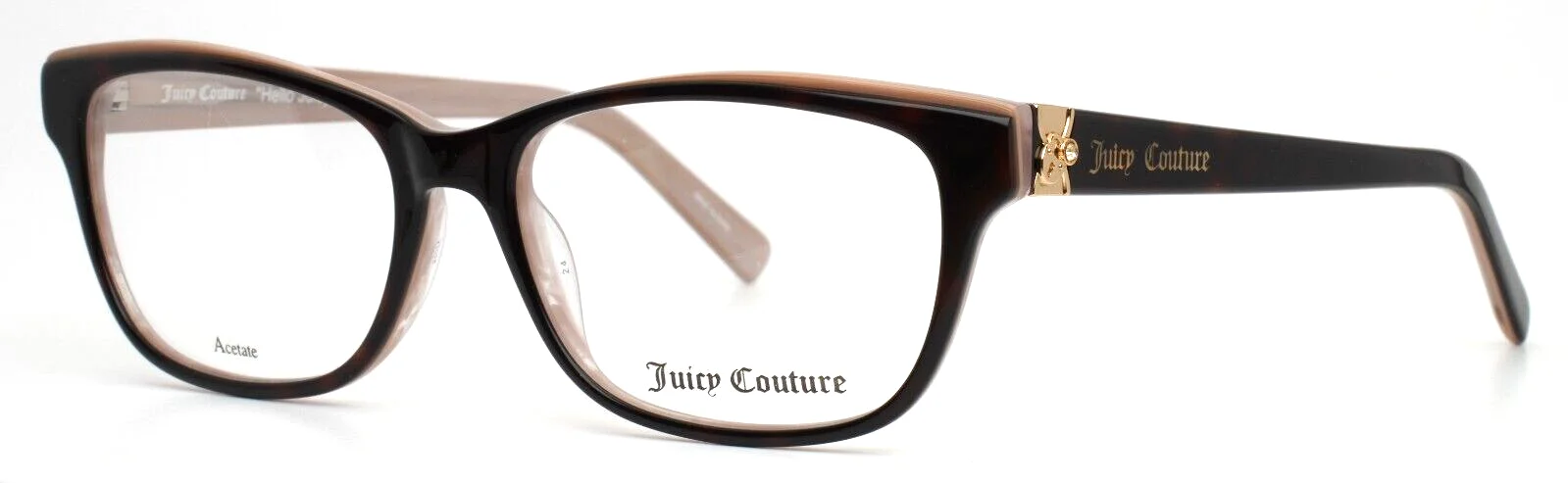 JUICY COUTURE JU154 0DG3 Havana Pink Womens Rectangle Eyeglasses 52-16-135 B:36