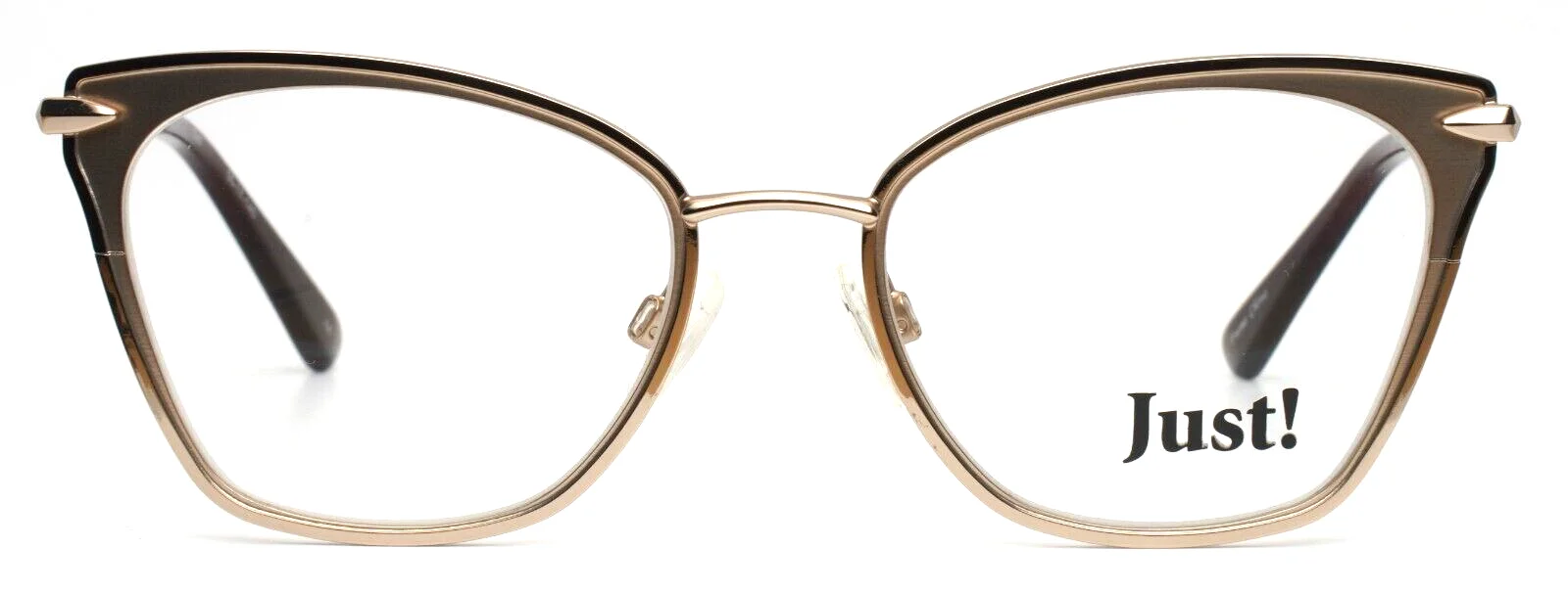 JUST! 310 Shiny Gold Womens Cat Eye Full Rim Eyeglasses 50-17-140 B:41 2