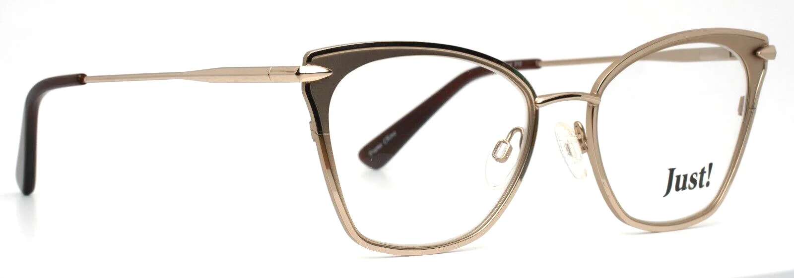 JUST! 310 Shiny Gold Womens Cat Eye Full Rim Eyeglasses 50-17-140 B:41 3