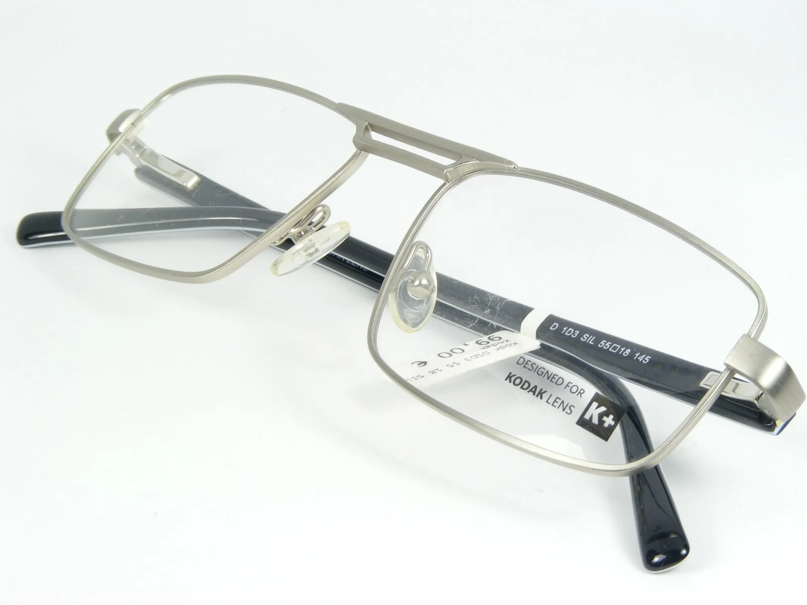 K+ Designed for KODAK LENS D 1D3 SIL SILVER EYEGLASSES GLASSES FRAME 55-18-145mm 4