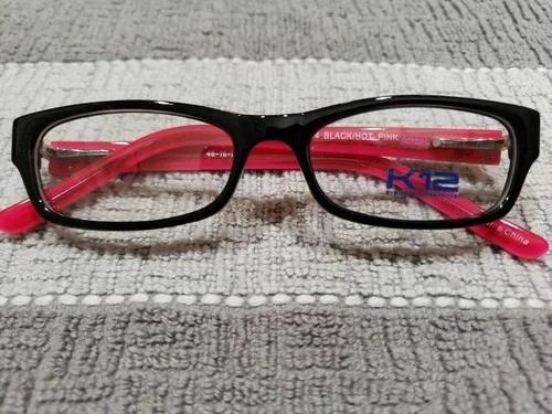 K12 Eyeglass Frames 4094 Black Hot Pink Kids 48 16 130 New