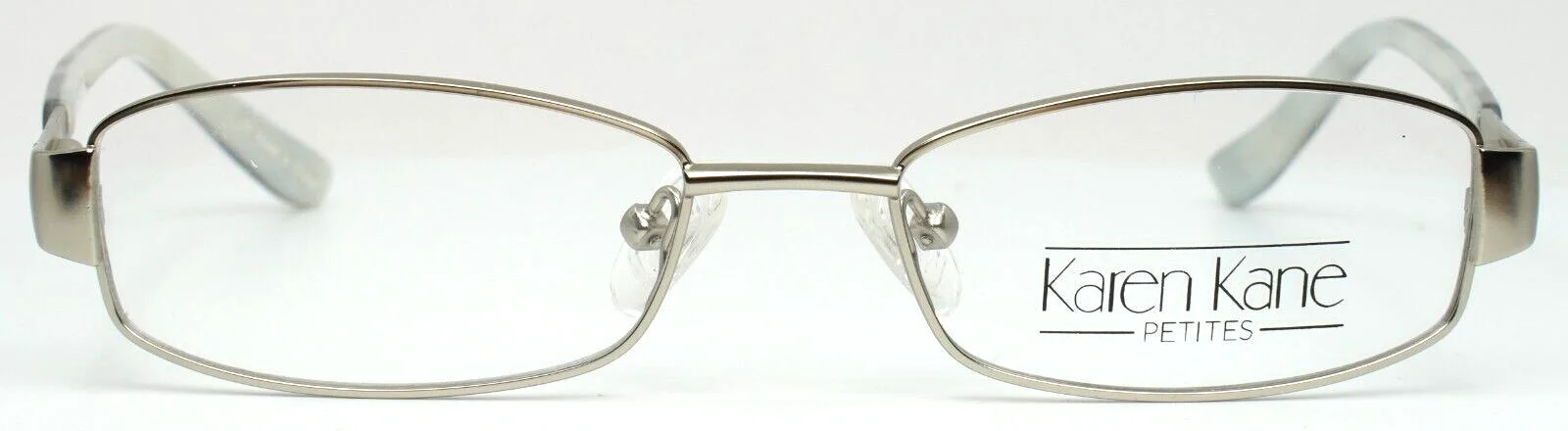 KAREN KANE Amantha Platinum Womens Rectangle Petite Eyeglasses 48-16-135 B:26 2