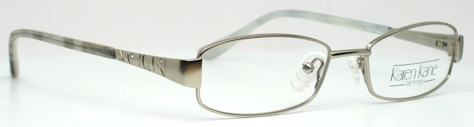 KAREN KANE Amantha Platinum Womens Rectangle Petite Eyeglasses 48-16-135 B:26 3