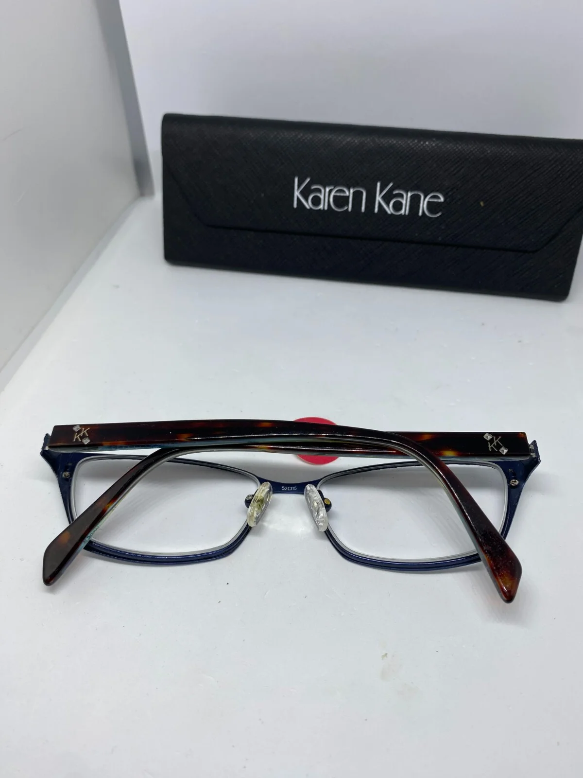 KAREN KANE “BLACKBERRY” Eyeglasses Frame Petite 52-15-135 Navy Blue/Tortoise 2