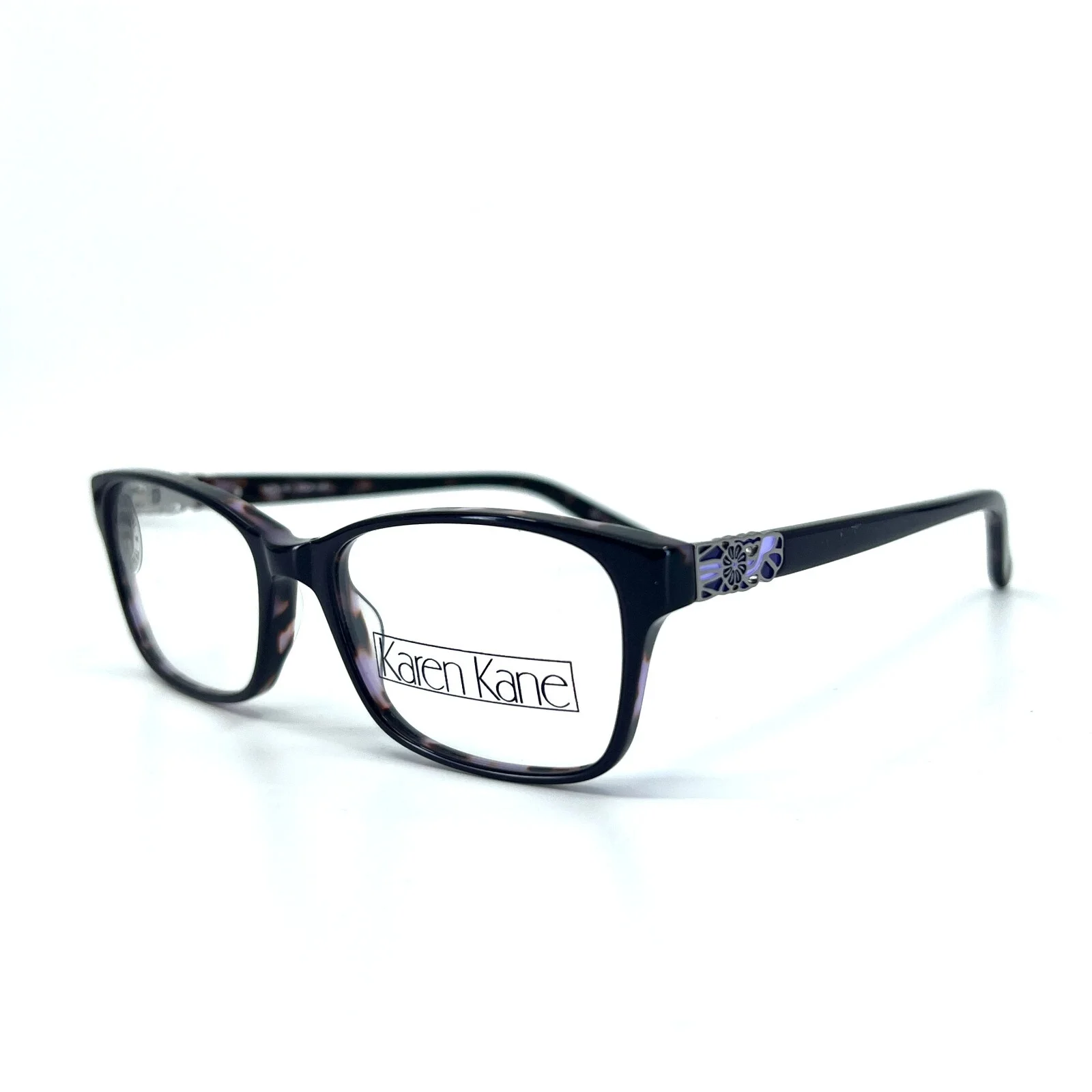 Karen Kane petites Eyeglasses Frames EGGPLANT THORNMINT Black Full rim 50-16-135