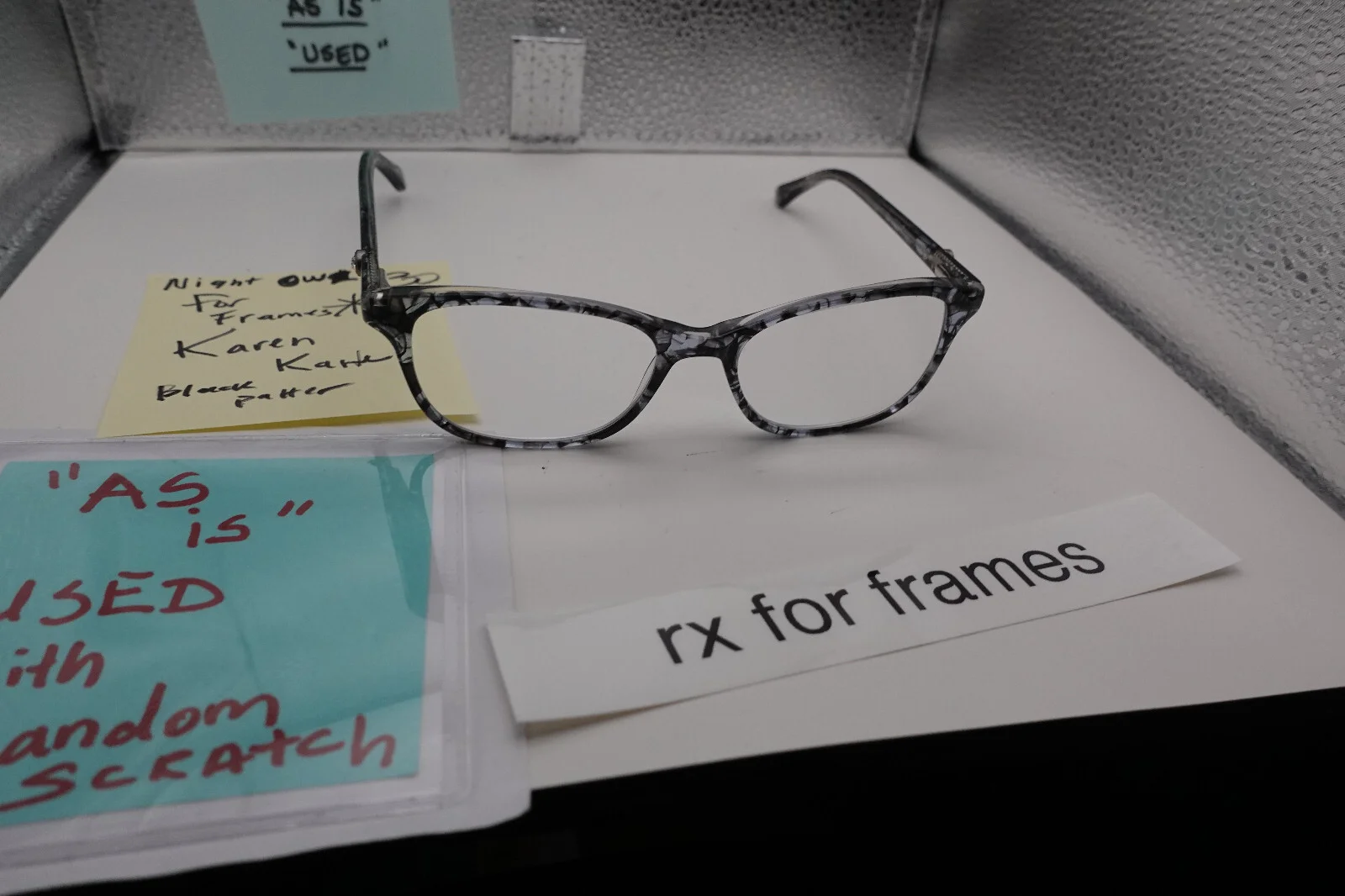 Karen Kane Petites Night Owl Black Pattern Plastic Eyeglass Frames 49[] 16 SG 30 2