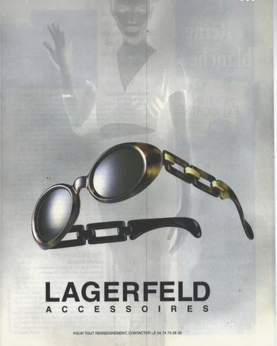 KARL LAGERFELD Vintage Eyelasses Frames. Lenses Very Rare Thick Round 2