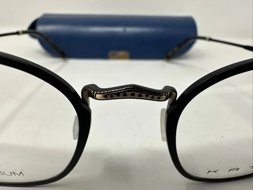 Kata Nirvana Coal Gold Eyeglass Frames 51 21 145 & Case 3