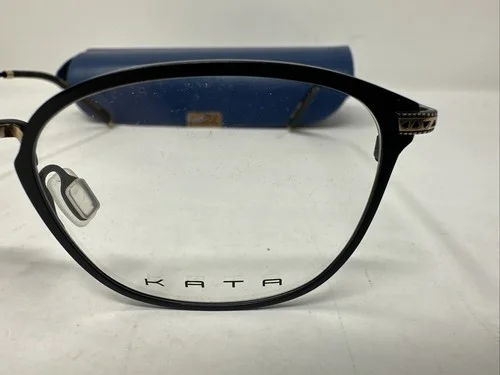 Kata Nirvana Coal Gold Eyeglass Frames 51 21 145 & Case 4