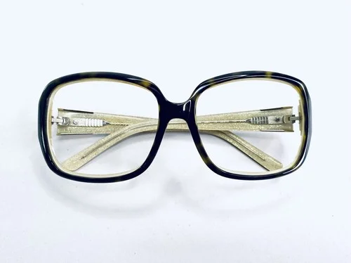 Kate Spade Brown Amber Square Eyeglasses Gold Glitter Interior Lulu 55 16 130 4