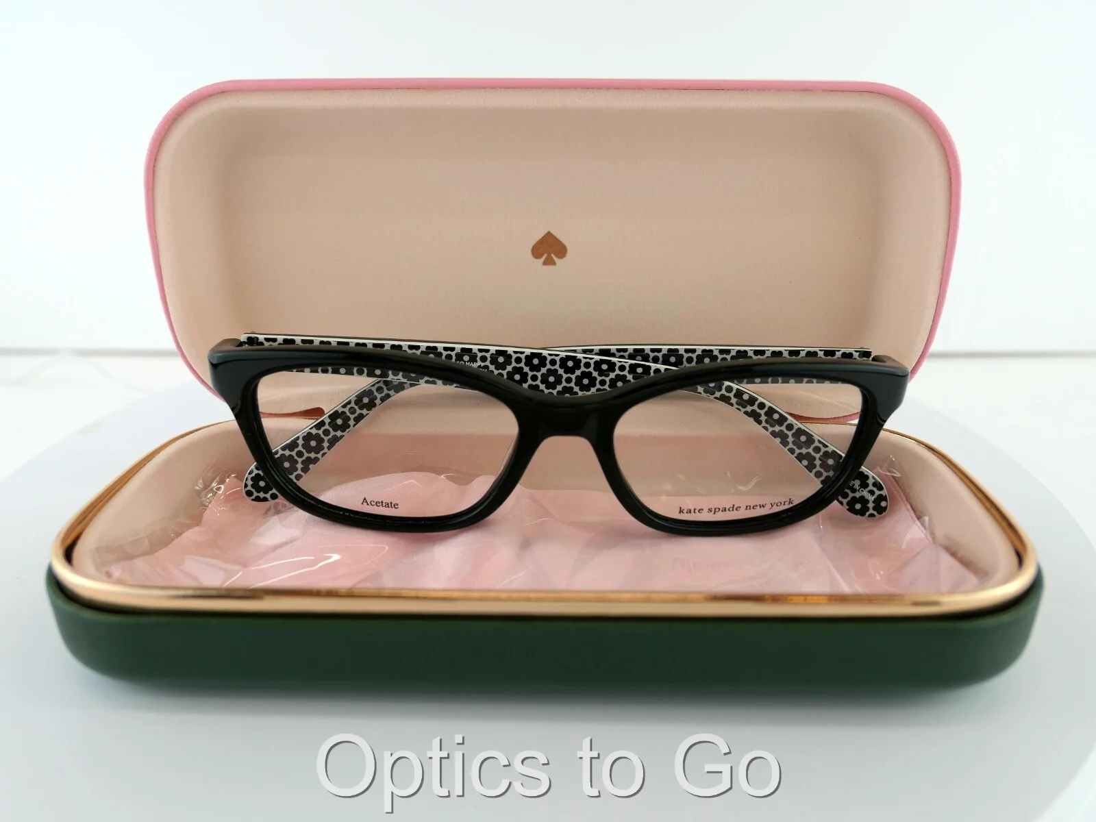 Kate Spade BRYLIE (INA) BLACK PATTERN 50-16-135 LADIES PETITE Eyeglass Frames