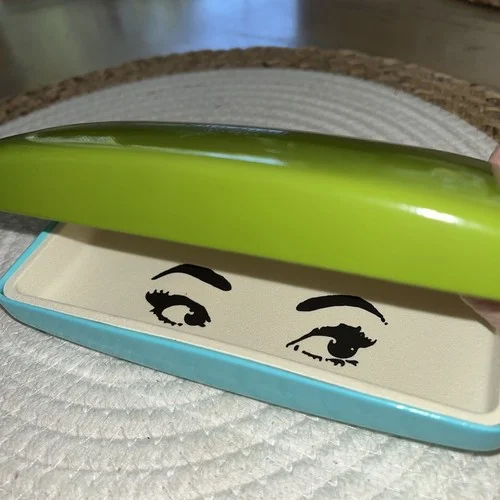 KATE SPADE Eyeglass Sunglass Clamshell Hard Case Turquoise/Green EUC (K86)
