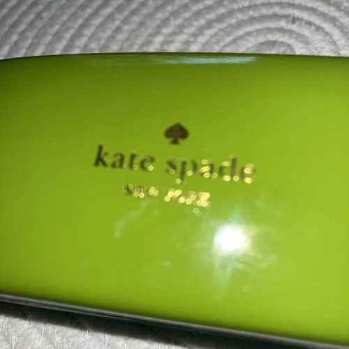 KATE SPADE Eyeglass Sunglass Clamshell Hard Case Turquoise/Green EUC (K86) 3