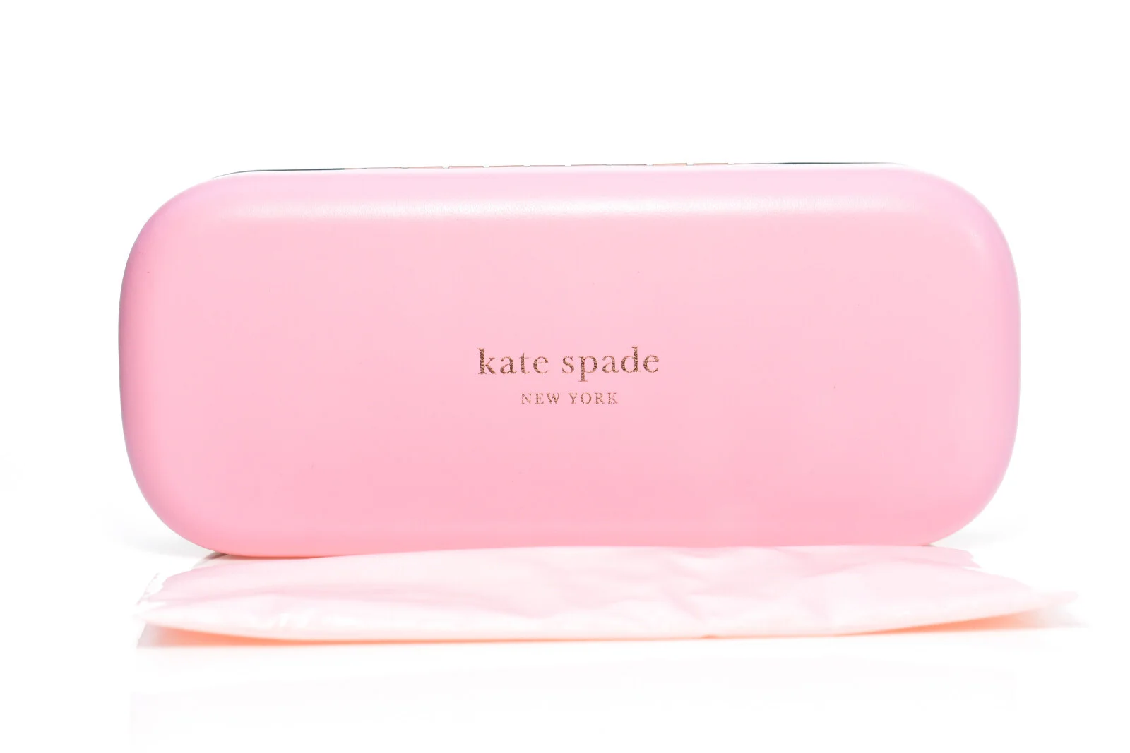 Kate Spade Eyeglasses Authentic Pink Hard Clamshell Case with cleaning cloth