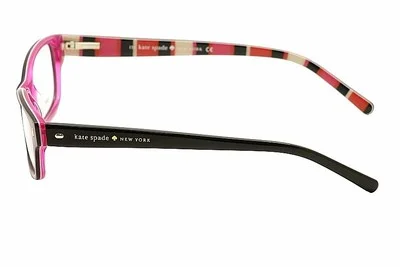Kate Spade Eyeglasses Lucyann X78 Black/Pink Stripe Full Rim Optical Frame 49mm 2