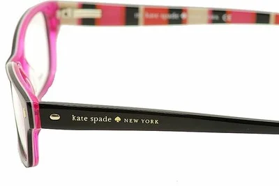 Kate Spade Eyeglasses Lucyann X78 Black/Pink Stripe Full Rim Optical Frame 49mm 3