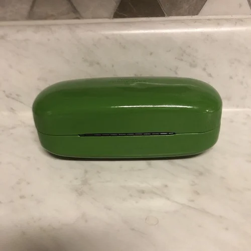 Kate Spade Green Wink Wink Eyes Hard Shell Eye Glass Case VG Condition Free Ship 3