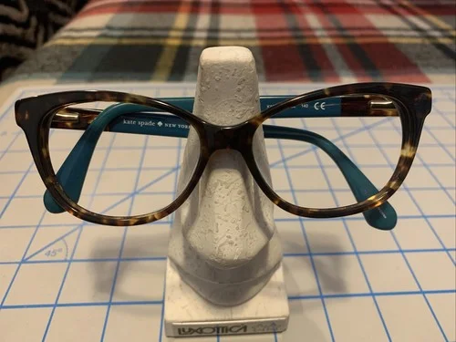 KATE SPADE KARLEE Cat Eye Rectangle Havana Teal Lens 53 mm Women
