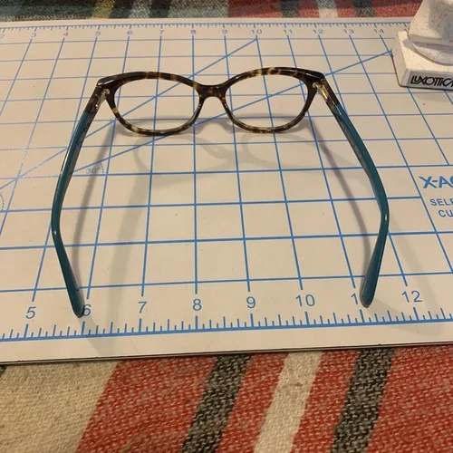 KATE SPADE KARLEE Cat Eye Rectangle Havana Teal Lens 53 mm Women 4