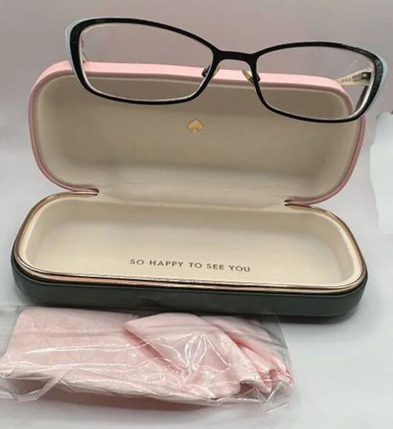 Kate Spade Lidia 0W44 Eyeglasses Black White Glitter Rectangle Frames 52-16-135