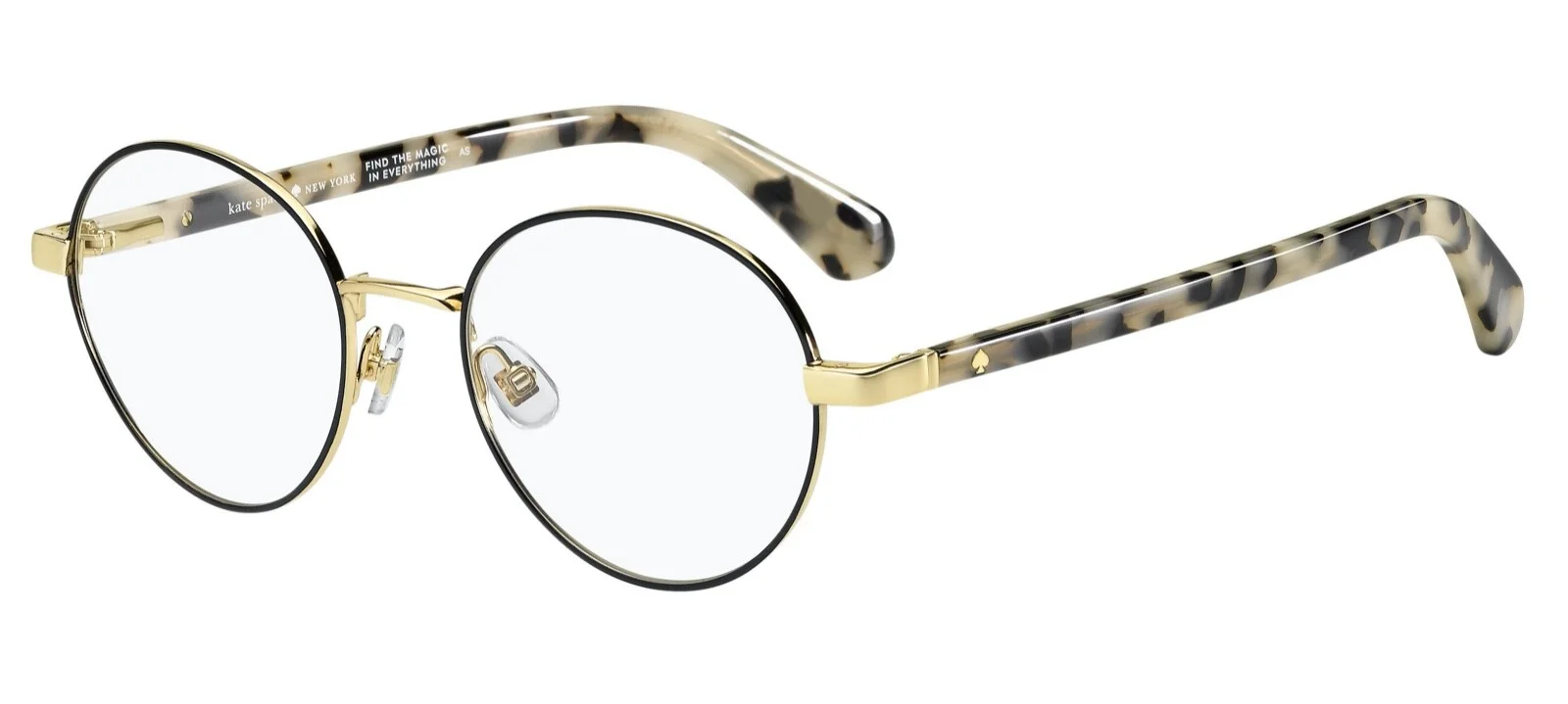 KATE SPADE Marciann RHL Gold Black Womens Round Eyeglasses 49-19-140 B:43