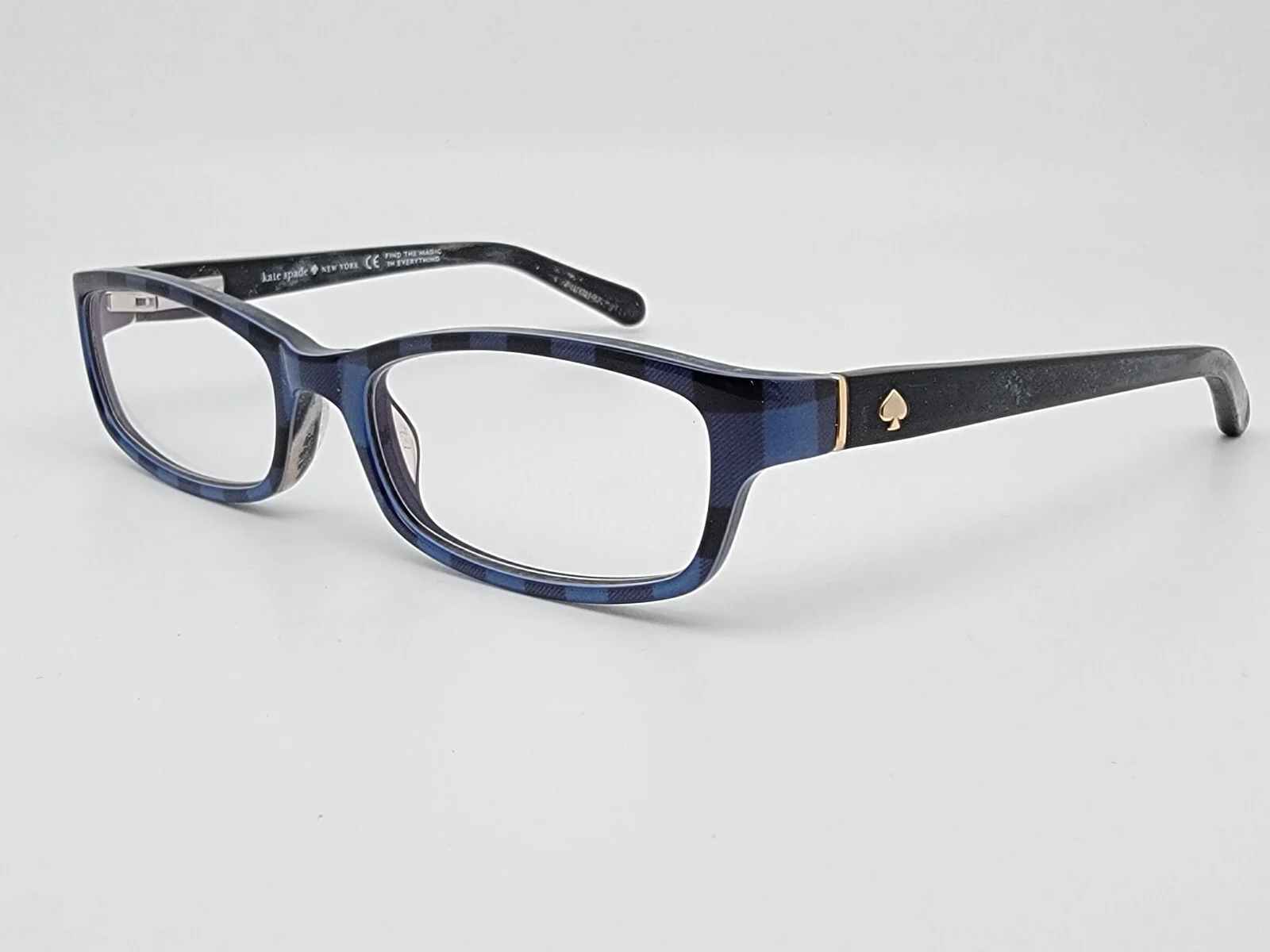 Kate Spade Narcisa 0060 Blue Ptt Black Eyeglasses Frame w/ Case 49-16-130 3
