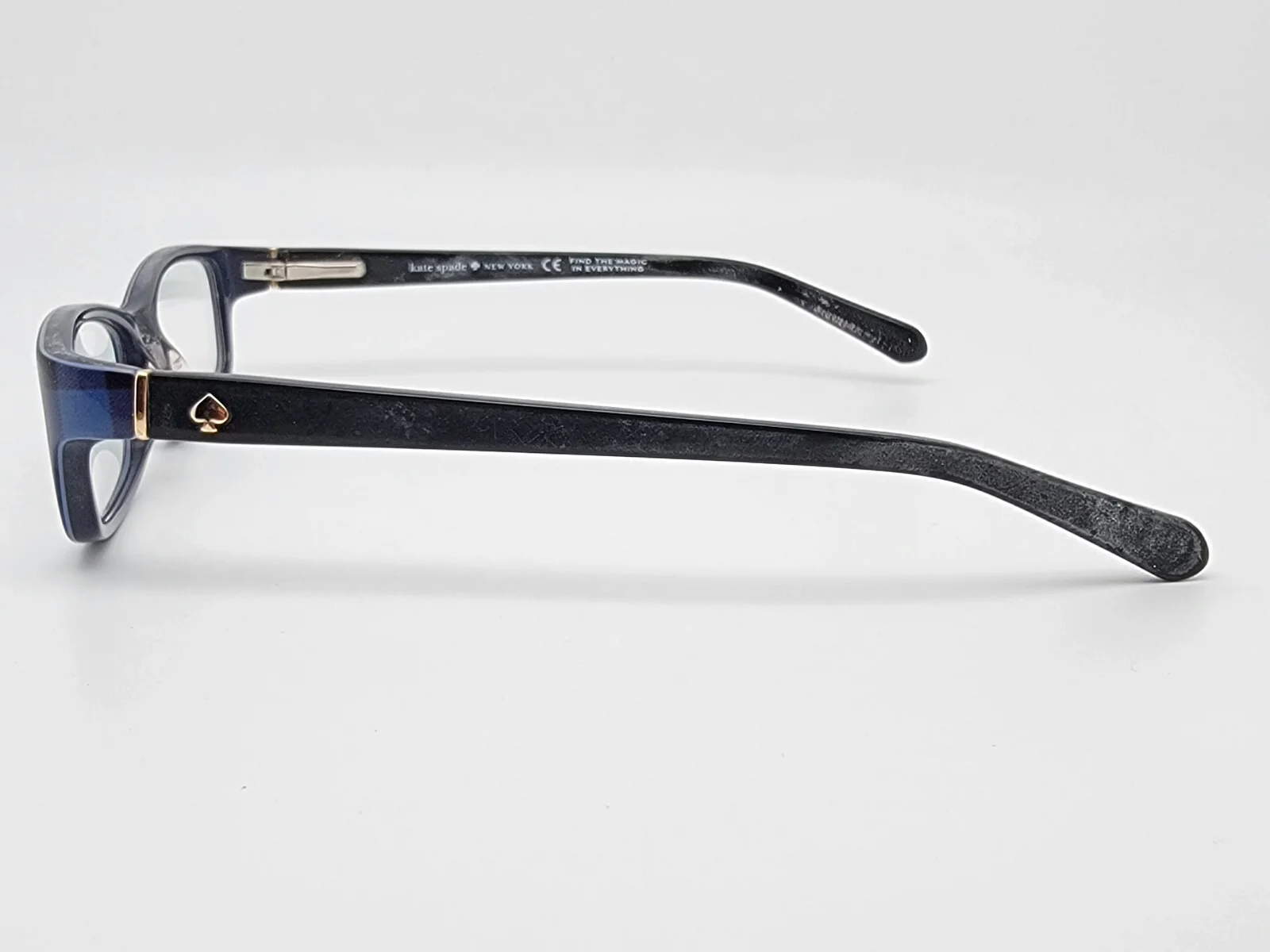 Kate Spade Narcisa 0060 Blue Ptt Black Eyeglasses Frame w/ Case 49-16-130 4