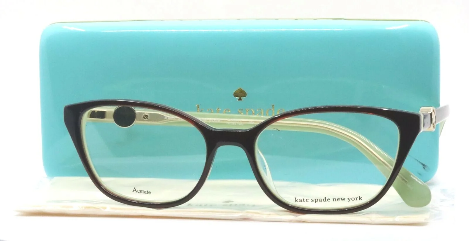 KATE SPADE NEW YORK EMMALEE 09Q Brown Mint Cat Eye Eyeglasses Frames 51-16-140
