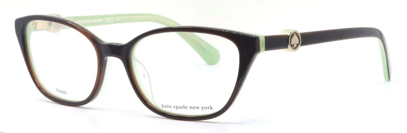 KATE SPADE NEW YORK EMMALEE 09Q Brown Mint Cat Eye Eyeglasses Frames 51-16-140 2