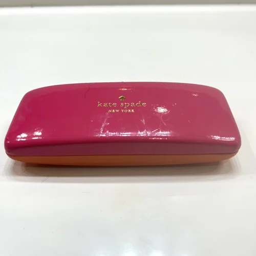 Kate Spade New York Eyeglass Case Glasses Holder Rectangle Box Pink Orange 2