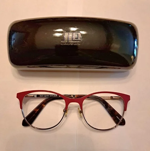 Kate Spade New York Eyeglass Frames - Red With Gold Trim -Excellent Condition